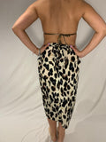 3/4 length leopard wrap skirt